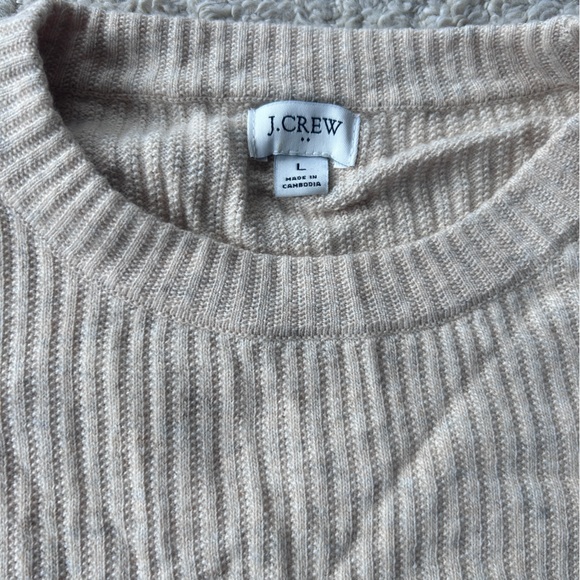 J. Crew Oatmeal Ribbed Crewneck Sweater - Picture 3 of 5